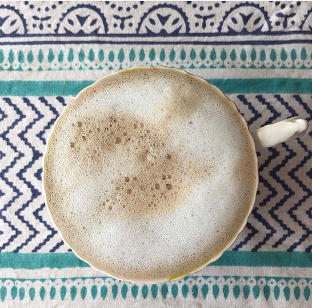 chai latte with frothed milk