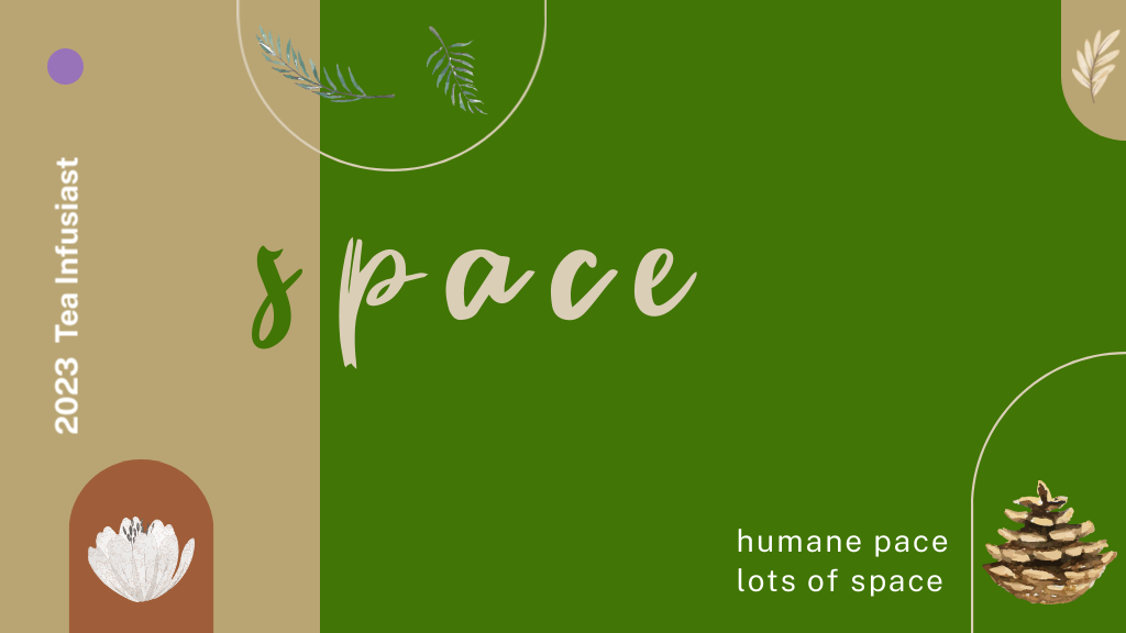The word "space" written so it could be read "space" or "pace," from Tea Infusiast's 2023 Vision Board.