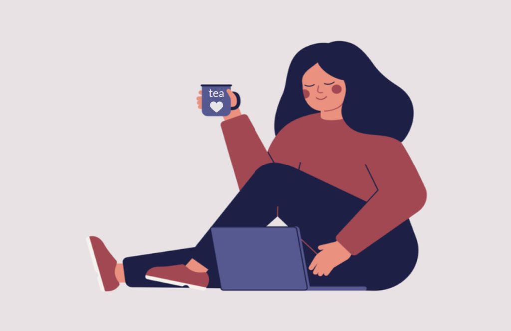 woman attending virtual tea talk