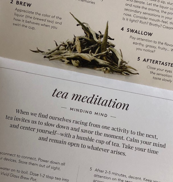 Part of the tea meditation in Samovar Tea's Essential Tea Guide