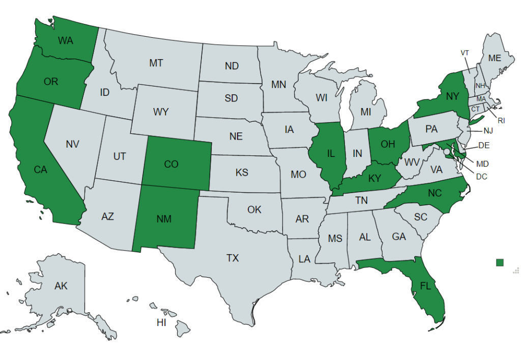 map of Herb the Traveling Tea Turtle's U.S. travels as of May 2022