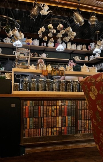 Tea counter at The Parlour, one of the Brooklyn High Low locations in NYC.