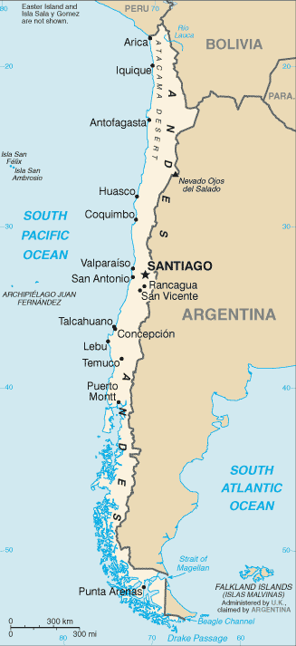 map of Chile