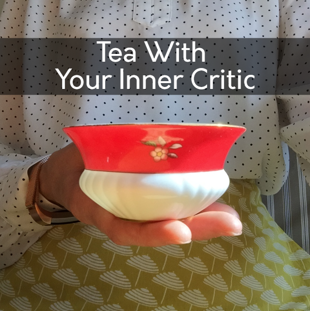 Tea With Your Inner Critic--a Tea Infusiast Autumn 2025 offering. Image: teacup held in one hand